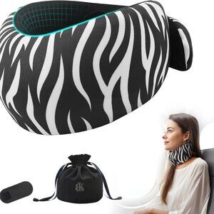 Cozyhealth Small Travel Neck Pillow for While Sleeping on Airplane Memory Foam